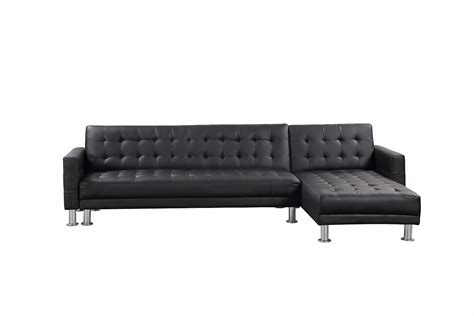 Black Leather Sectional Sleeper Sofa