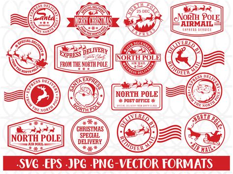 North Pole Svg Bundle North Pole Mail Express Post Svg Santa | Etsy