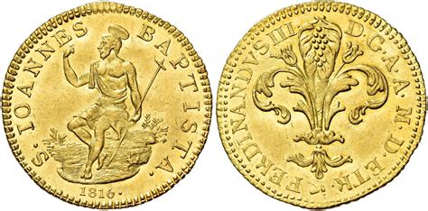 NumisBids: NAC Numismatica SpA Auction 139, Lot 336 : TOSCANA. Firenze. Zecchino 1816, AV ...