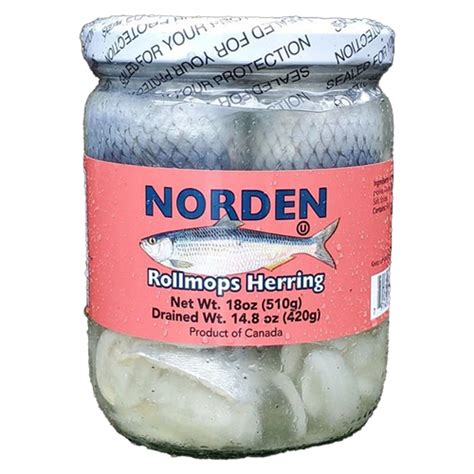 Norden Rollmops Herring in Glass Jar, 18 oz. - The Taste of Germany