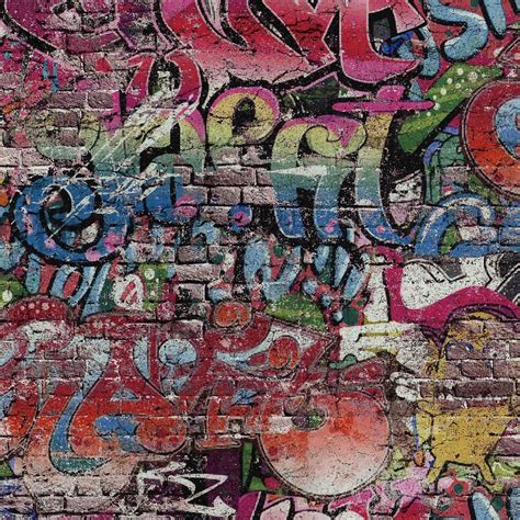 Graffiti Brick Wall Wallpaper