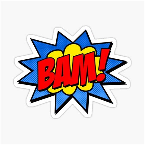 "Bam!" Sticker for Sale by stuartist | Redbubble