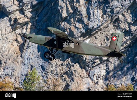 Swiss Air Force Pilatus PC-6 Porter STOL aircraft, Meiringen, Switzerland Stock Photo - Alamy