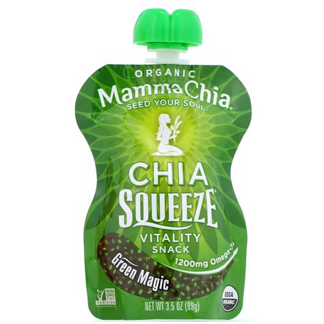 Mamma Chia, Organic Chia Squeeze, Vitality Snack, Green Magic, 8 ...