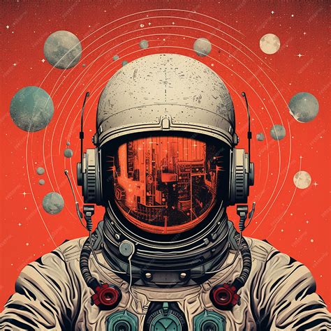 Premium AI Image | astronaut illustration in retro style