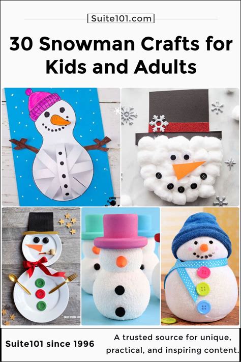 30 Easy Snowman Crafts and Ideas for Kids and Adults