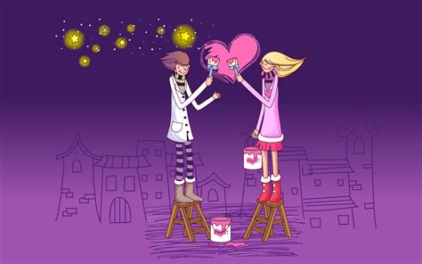 cartoon wallpaper romantic love couple - Clip Art Library