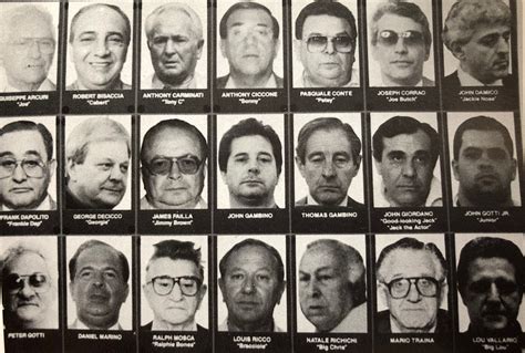 1991 chart of the Gambino family capos