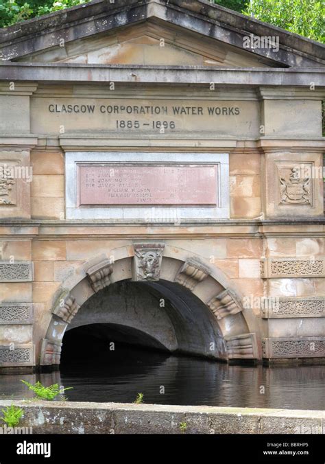 Incoming water source to Milngavie reservoir from Loch Katrine Stock ...