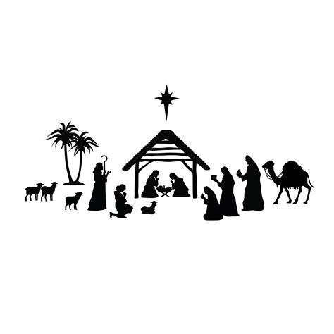 Free Printable Nativity Scene Silhouette