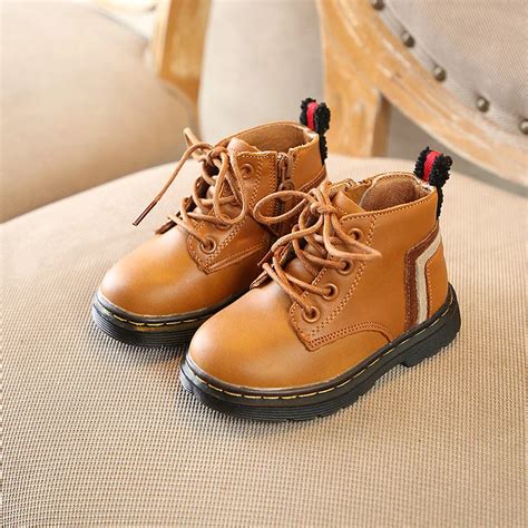 Genuine Leather Boys Boots Martin Boots For Boys Winter Shoes Kids ...