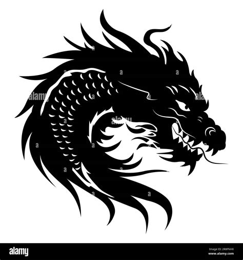 Dragon Head Clipart Black And White