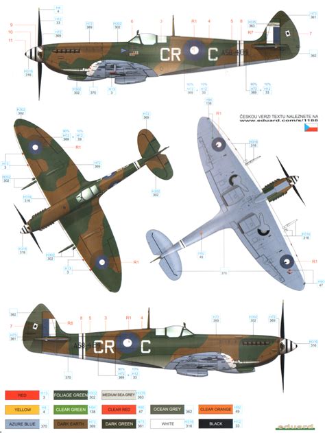 Here is the Supermarine Spitfire Mk.VIII RAAF Green/Brown Camouflage Color Profile and Paint ...