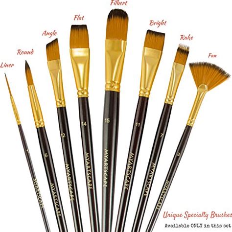 Paint Brushes - 15 Pc Brush Set for Watercolor, Acrylic, Oil & Face ...