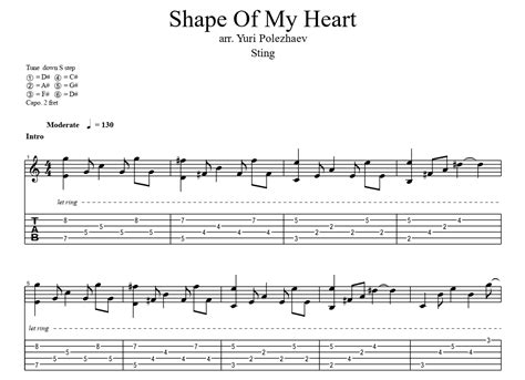 Shape of My Heart for guitar. Guitar sheet music and tabs.