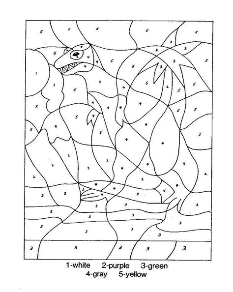 Dinasore Coloring Picture Color By Number | Dinosaur coloring pages ...