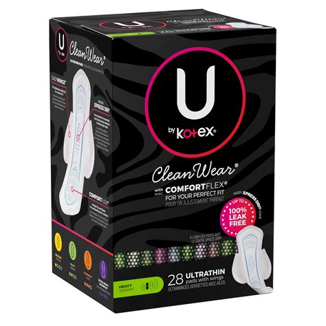 U by Kotex CleanWear Heavy Flow Ultra Thin Pads with Wings - Shop Pads & Liners at H-E-B