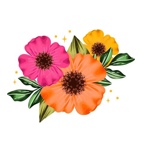 Premium PSD | Watercolor flowers illustration