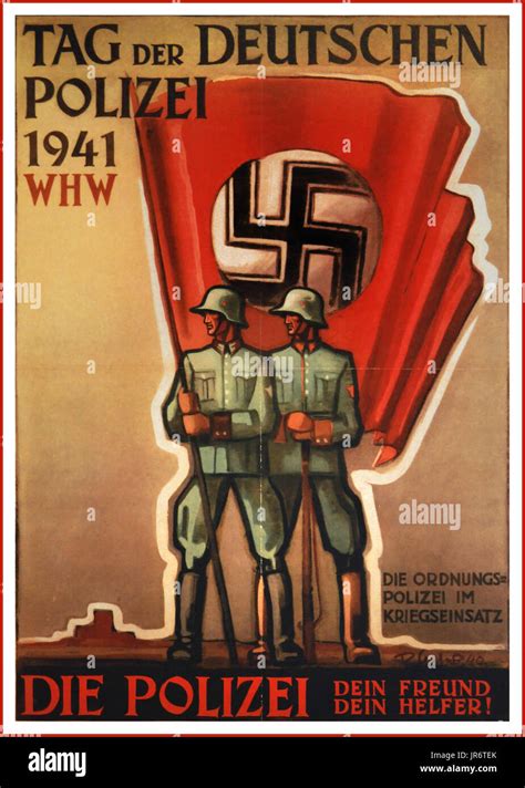 Vintage WW2 German propaganda poster Day of the German Police 1941 Stock Photo: 151970971 - Alamy