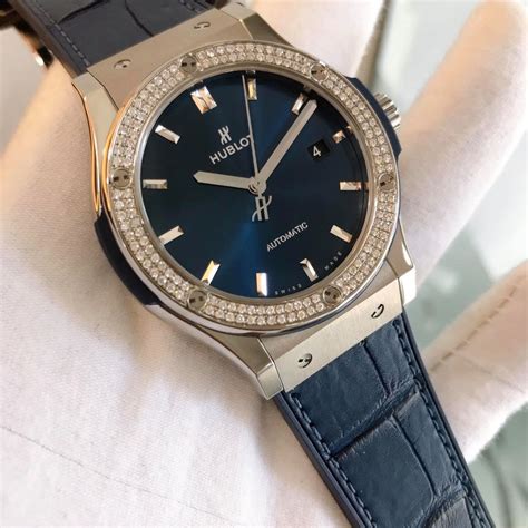 Hublot Classic Fusion Titanium Blue Dial Diamonds 42mm