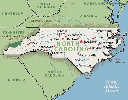 North Carolina Map and North Carolina Satellite Images