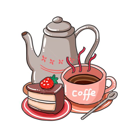 Afternoon Tea Clipart PNG Images, Hand Painted Steaming Coffee Latte ...