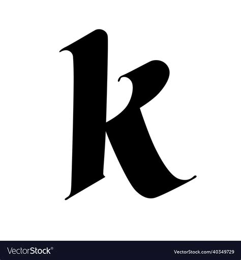 Letter k in the gothic style alphabet symbol Vector Image