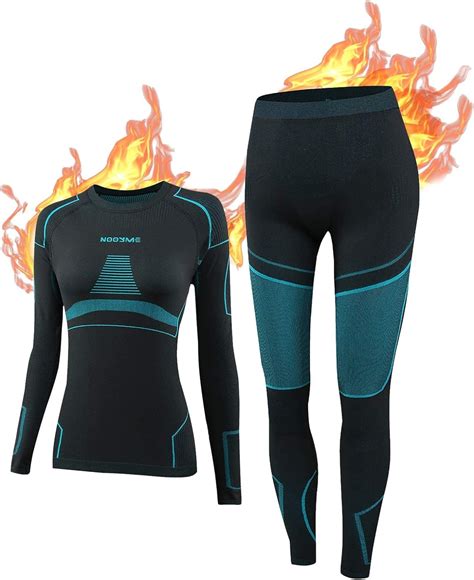 NOOYME Thermal Base Layer Women, Ski Base Layers Women, Ladies Thermal Clothing & Leggings Quick ...