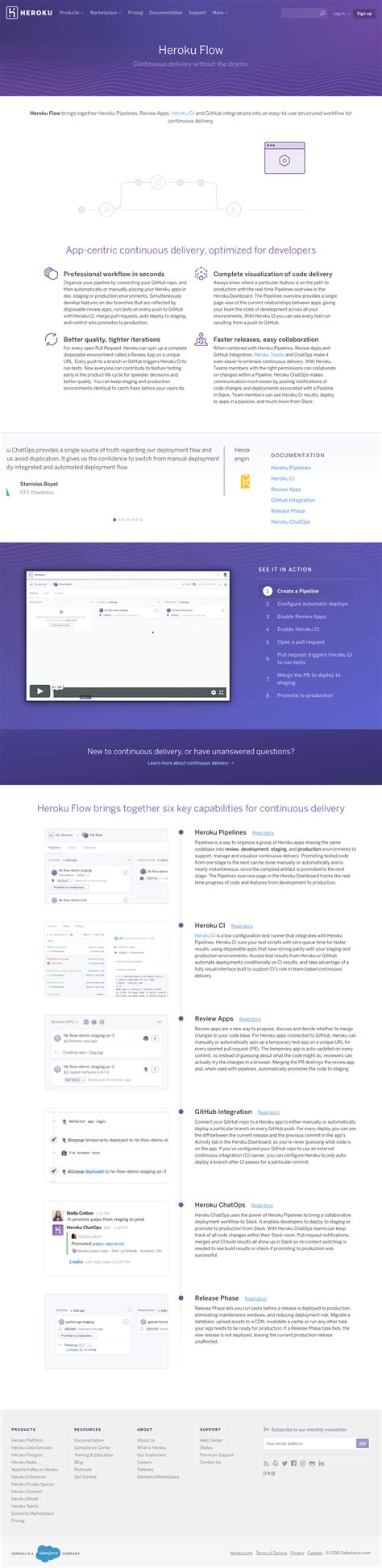 Heroku - Features page 1 - Find SaaS Websites inspiration