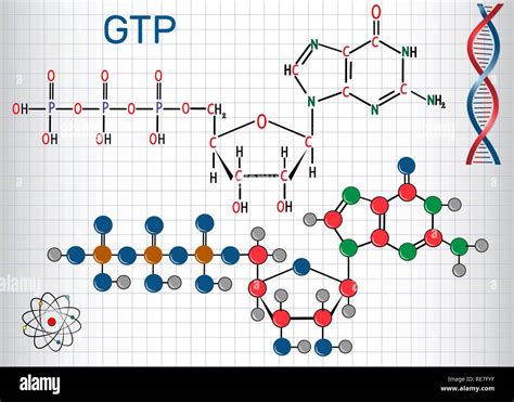 Guanosine triphosphate (GTP) molecule, it is used in synthesis of RNA ...