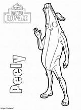 Fortnite Peely Coloriage Colorier Drawitcute Conga Emote Kolorowanki  sketch template