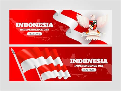 Free Vector | Realistic horizontal banner template for indonesia ...