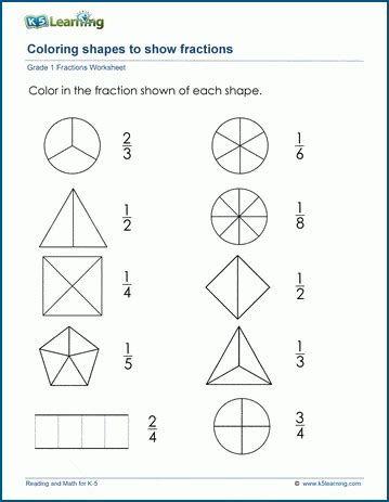 Fraction Color By Number Printable