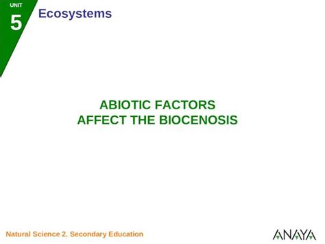 (PPT) UNIT 5 Ecosystems ABIOTIC FACTORS AFFECT THE BIOCENOSIS Natural ...