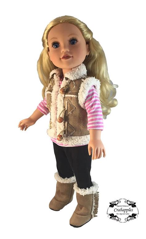 Crabapples Chilly Morning Vest Doll Clothes Pattern for Journey Girls Dolls