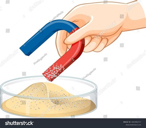 Separating Mixtures By Using Magnet Illustration Stock Vector (Royalty ...