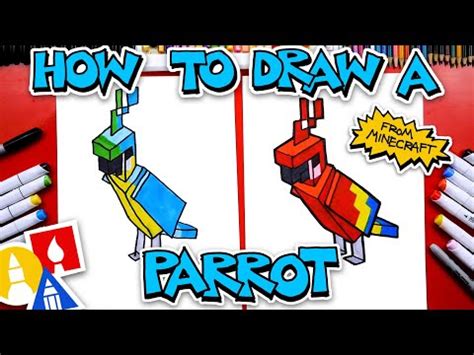 How To Draw A Minecraft Parrot - YouTube Art For Kids Hub, Parrots Art, Drawing Videos, Learn To ...