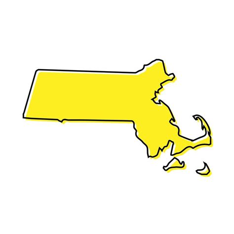 Simple outline map of Massachusetts is a state of United States. 21840792 Vector Art at Vecteezy