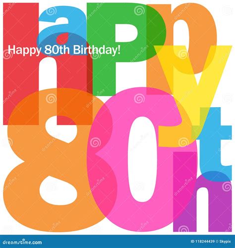 HAPPY 80th BIRTHDAY Colorful Letters Collage Card Stock Vector - Illustration of gift, streamers ...