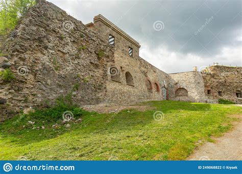 Stony Walls of Historical Fortress Spitzberg- Ostrog in Srebrna Gora ...