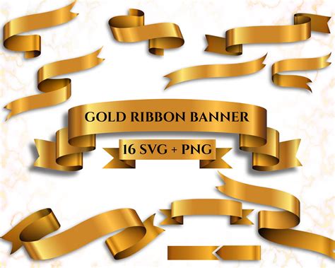 Gold Ribbon Banner Vector Clipart