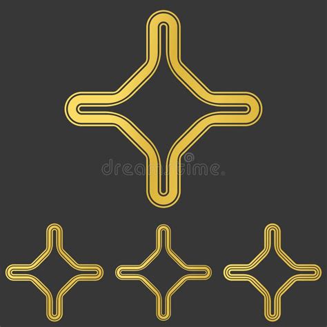 Golden Line Corporate Logo Design Set Stock Vector - Illustration of ...