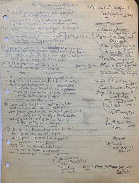 Bob Dylan’s handwritten lyrics for three classic songs are up for ...