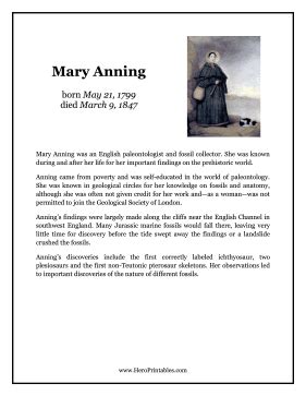 Mary Anning Hero Biography