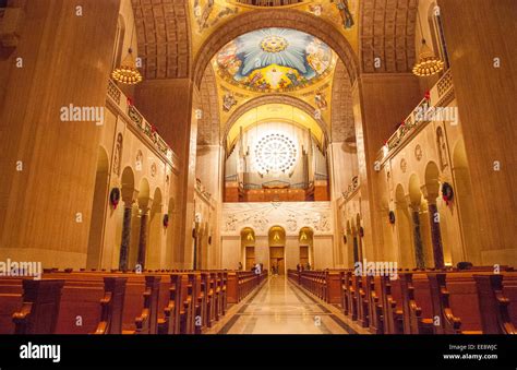 Interior architecture of The Basilica of the National Shrine of the ...