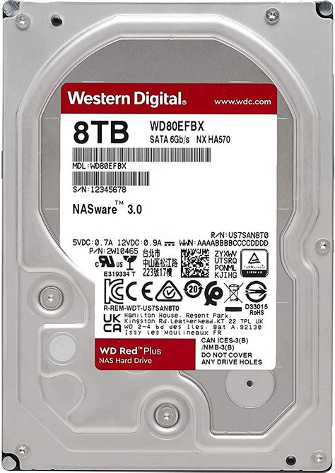 Disco Duro NAS Western Digital WD80EFBX 8TB SATA 3 Red Plus