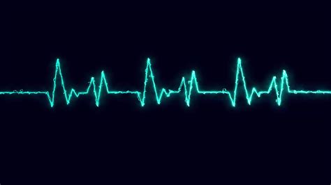 Digital Heartbeat Plus Animation, Glowing heart beat animation. animation of an ecg ekg display ...