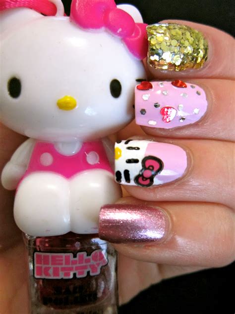 Epic Nail Time: Hello Kitty Nail Art :)