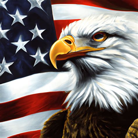 American Flag with Eagle Painting · Creative Fabrica