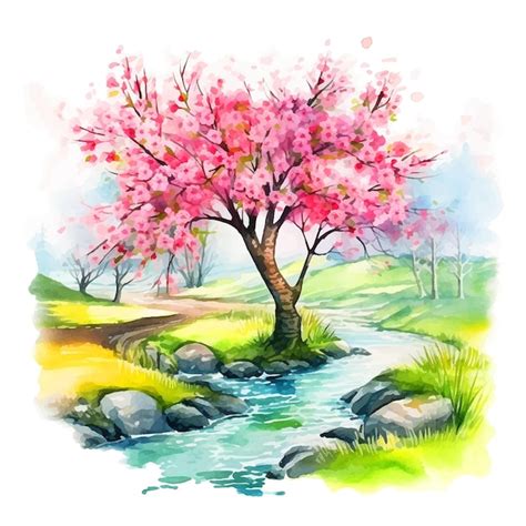 Premium Vector | Nature watercolor painting